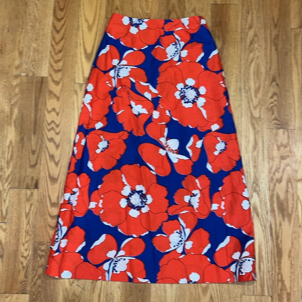 Vintage Hand-made Poppy Maxi Skirt